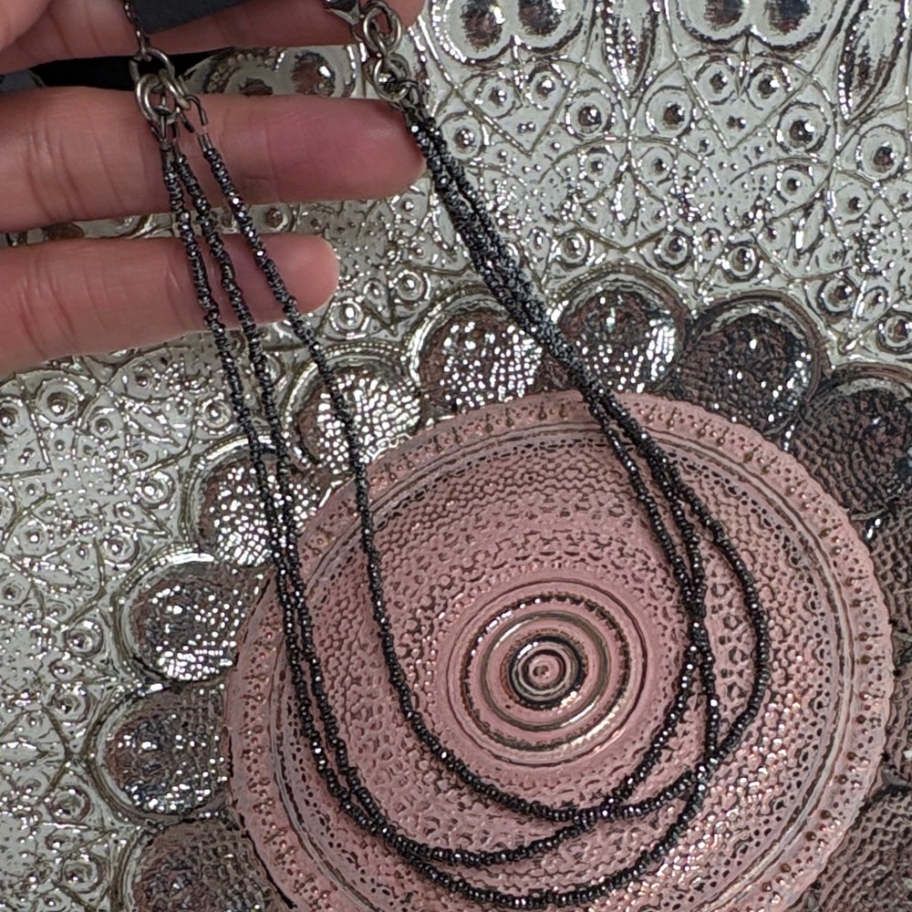 Elegant Black Beaded Necklace